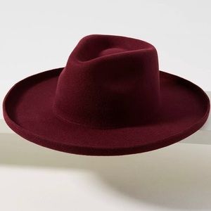 NWT Anthropologie Burgundy High-Crown Rancher Hat✨